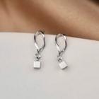 925 Sterling Silver Cube Dangle Earring 1 Pair - Silver - One Size