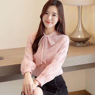 Fleece-lined Long Sleeve Lace Top