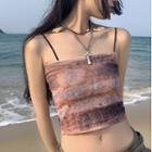 Tie-dye Cropped Camisole Top Pink - One Size