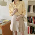 Pleated Plaid A-line Miniskirt
