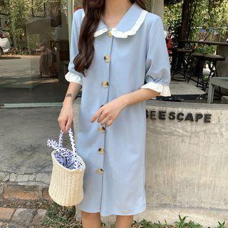 Short-sleeve Button Dress