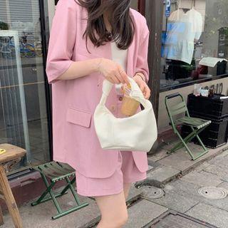 Set: Elbow-sleeve One-button Jacket + Shorts