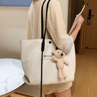 Bear Charm Lettering Tote Bag