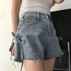Side-strap Denim Shorts