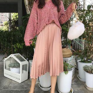 Glitter Sweater / Pleated Skirt