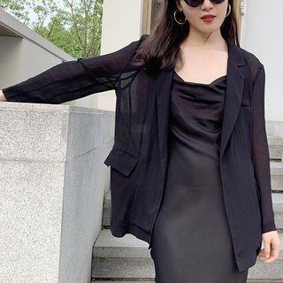 Pocket Detail Open Front Light Jacket
