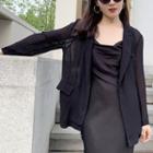 Pocket Detail Open Front Light Jacket