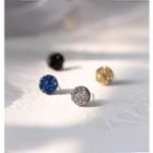 925 Sterling Silver Rhinestone Disc Earring