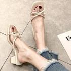 Block Heel Strappy Bow Mules