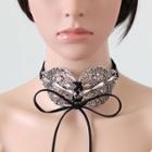Lace Up Rhinestone Choker