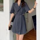 Short-sleeve Cut Out Blazer Dress