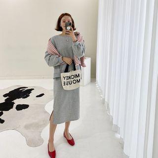 Set: Drop-shoulder Sweatshirt + H-line Skirt