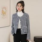 Checked Faux Pearl Jacket