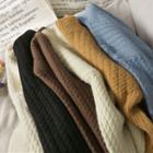 Mock-neck Cable-knit Sweater In 6 Colors