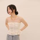 Strapless Eyelet Lace Top