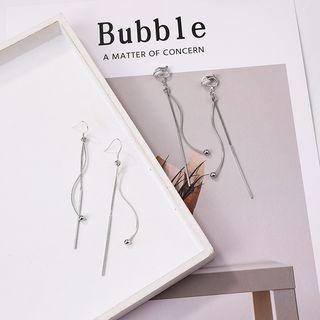 925 Sterling Silver Swirl & Bar Fringed Earring
