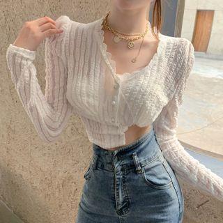 Button-up Lace Top