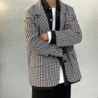 Checked Single Breasted Blazer