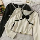 Lace-trim Slim-fit Crop Top