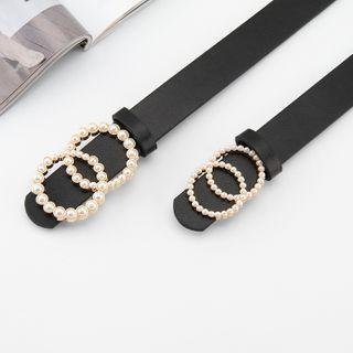 Faux Pearl Buckle Belt