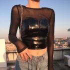 Faux Leather Cropped Tube Top