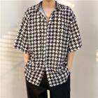 Two Tone Printed Oversize Shirt