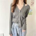 V-neck Cut Out Cardigan