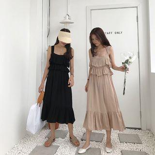 Plain Sleeveless Midi Jumpsuit