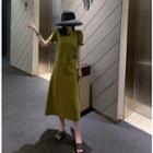 Short Sleeve Dress Avocado Green - One Size
