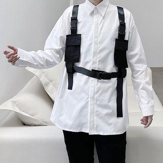 Detachable Strap Long-sleeve Cargo Shirt
