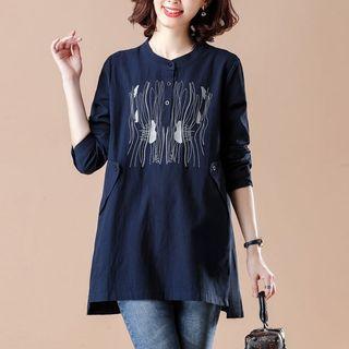 Duo-pocket Embroidered Blouse