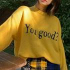 Lettering Sweater Yellow - One Size