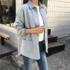 Dual-pocket Pastel-color Shirt