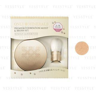 Only Minerals - Premium Foundation Moist Spf 40 Pa+++ (ocher) & Brush Set 2 Pcs