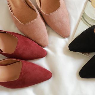 Stiletto-heel Faux-suede Mules