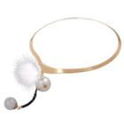 Pompom-accent Beaded Choker