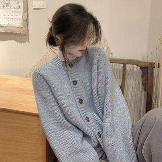 Plain Cardigan Light Gray - One Size