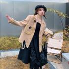 Irregular Blazer / Ruffle Panel Midi A-line Skirt