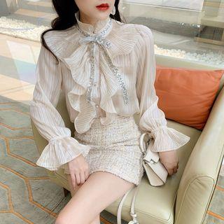 Bell-sleeve Sequined Blouse