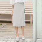 Tie-front Midi A-line Chiffon Skirt