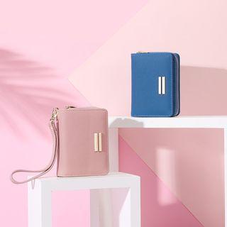 Faux Leather Plain Cropped Clutch Wallet