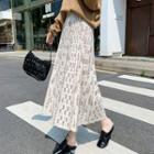 Floral Knit Midi A-line Skirt