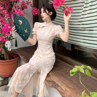 Short-sleeve Floral Qipao Dress (various Designs)