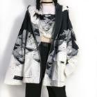 Print Zip-up Hooded Jacket / Long-sleeve T-shirt