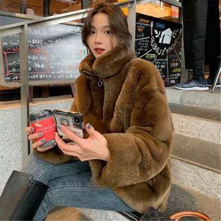 Furry Fleece Zip Coat