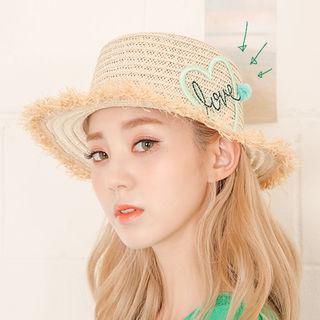 Appliqu  Raffia Hat