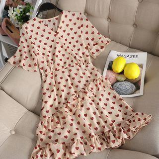 Chiffon Heart Print Dress