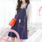 Carrot Embroidered Pinafore Dress