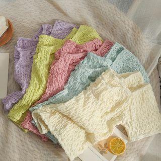 Embossed Slim-fit Crop Top In 5 Colors