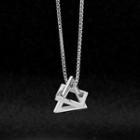 Geometric Chain Necklace 1001 - Silver - One Size